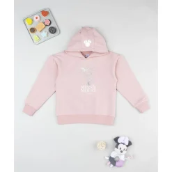 Sudadera con capucha Minnie para niña en rosa