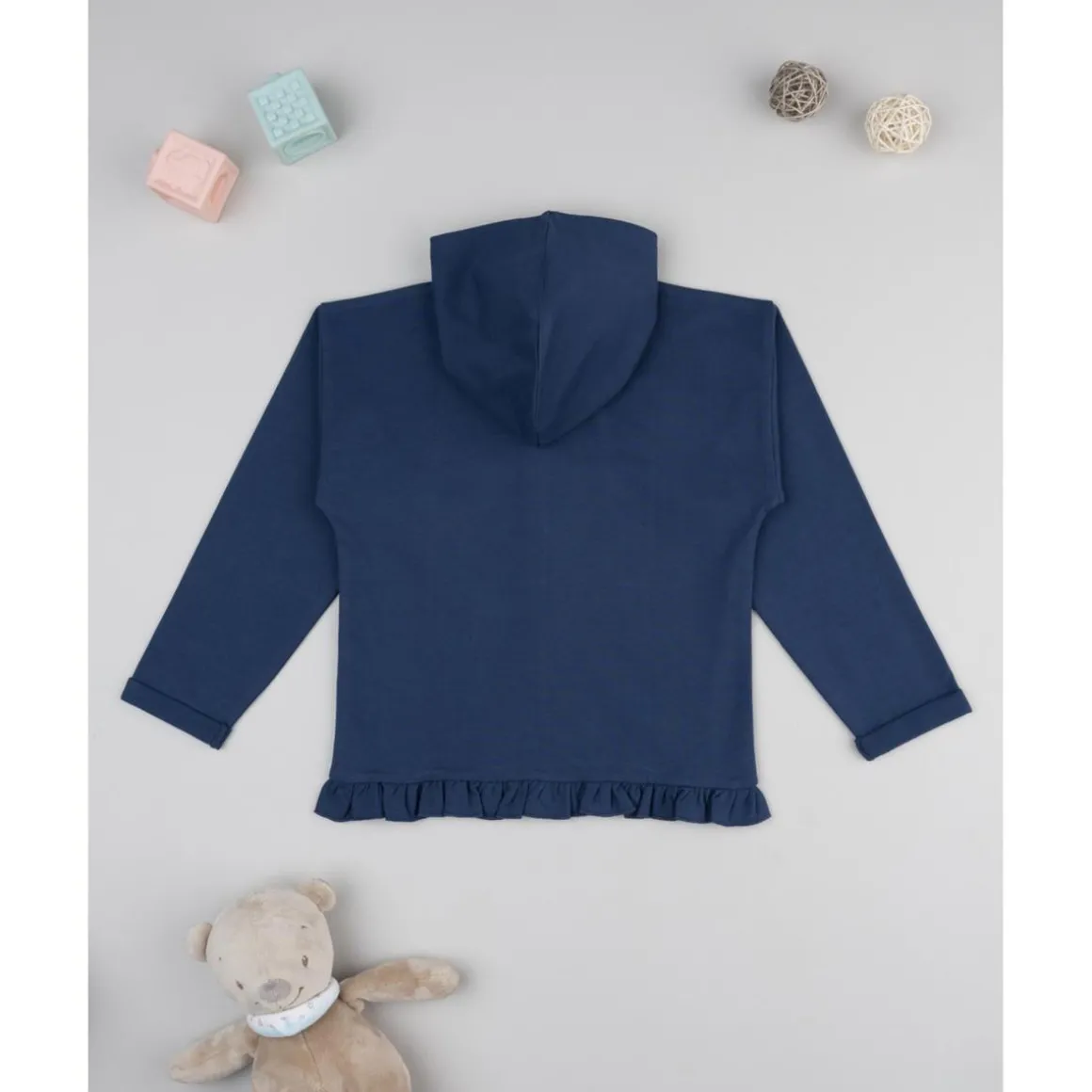 Sudadera niña azul con unicornio
