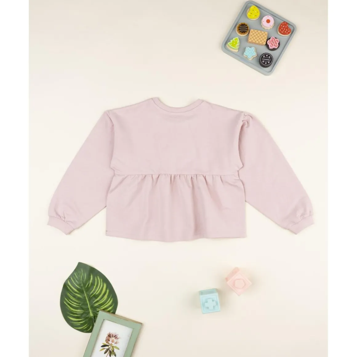Sudadera niña rosa con margaritas