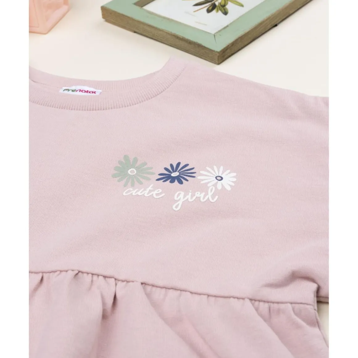 Sudadera niña rosa con margaritas