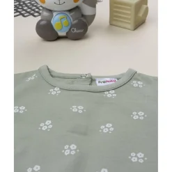 Sudadera niña verde con flores blancas