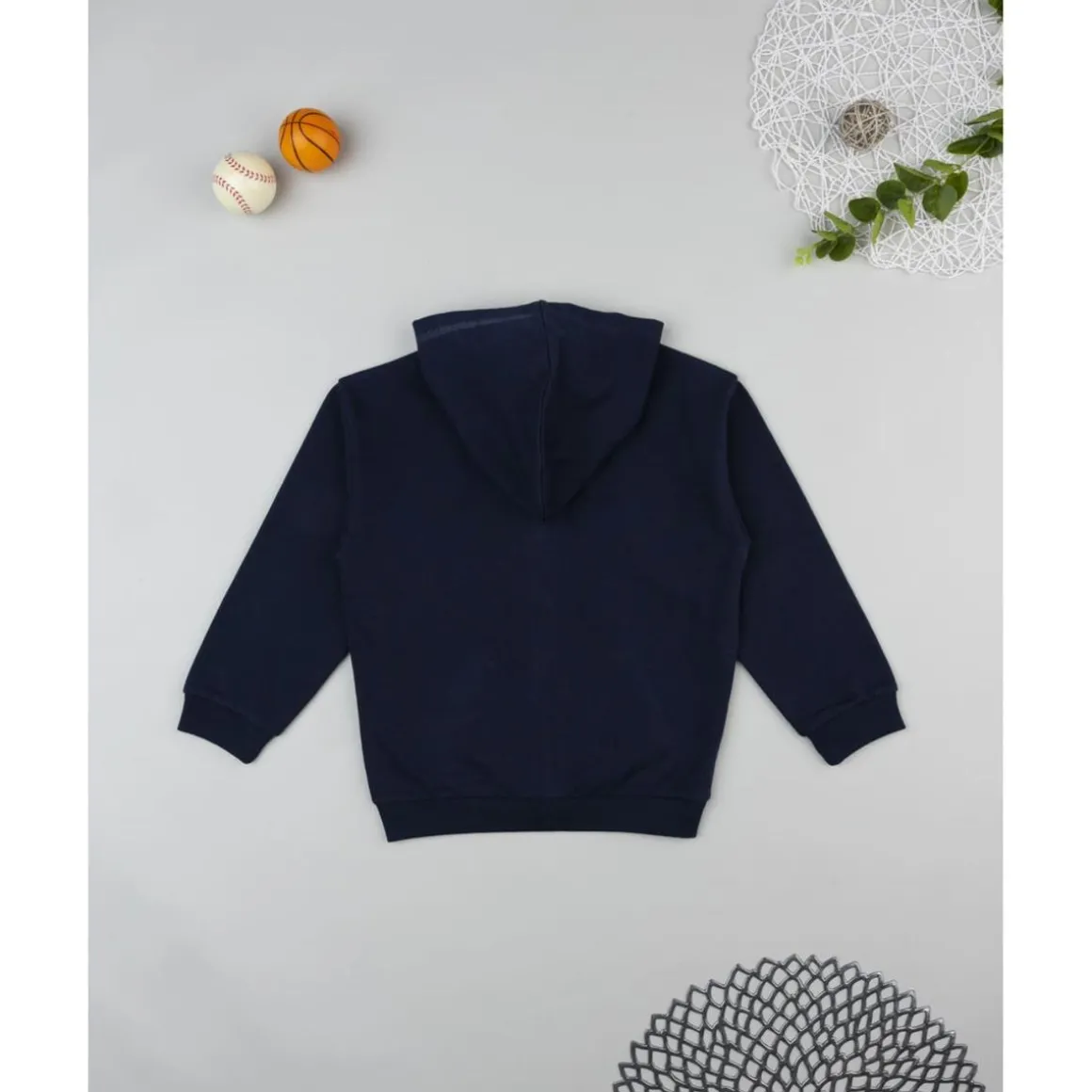 Sudadera niño azul con estampado en relieve