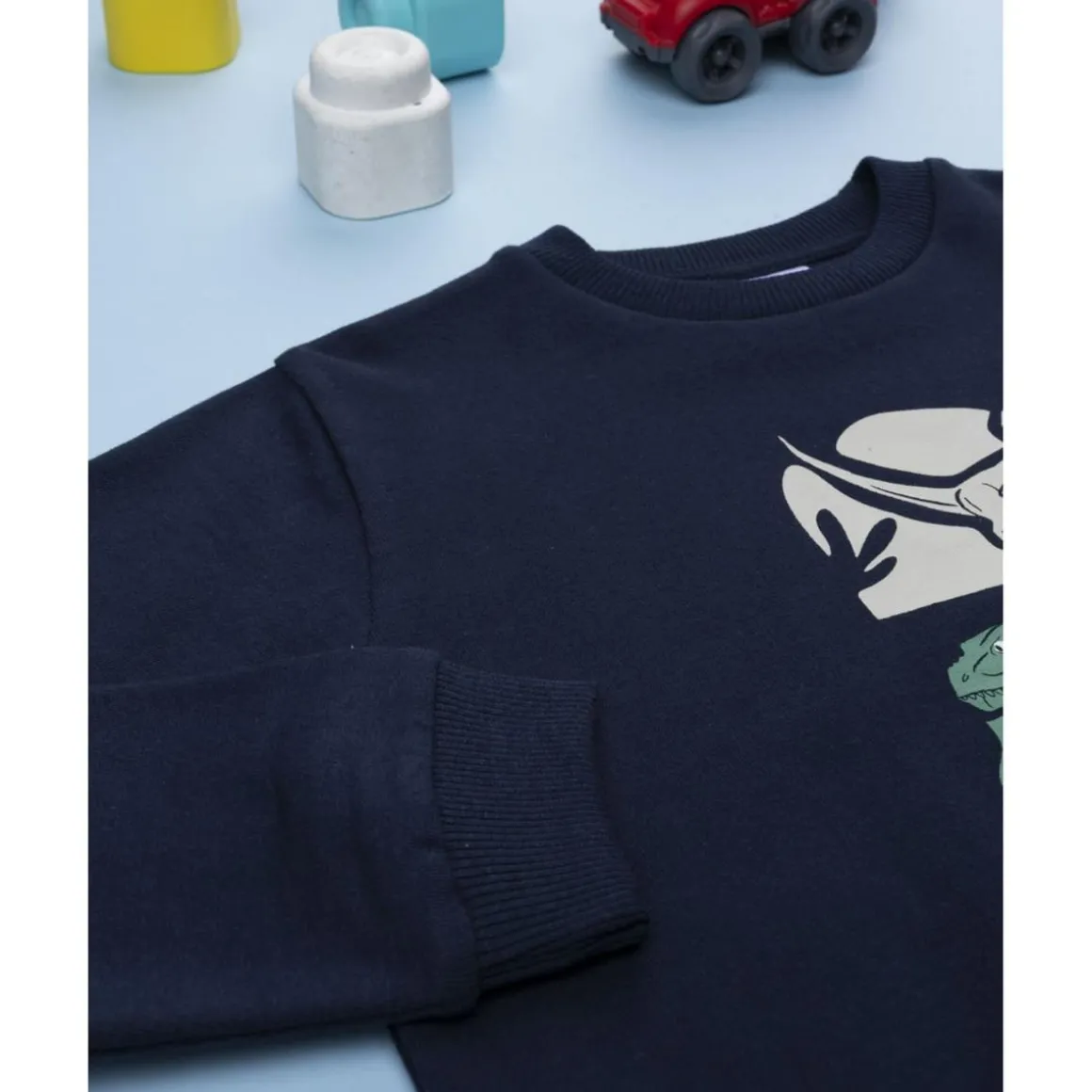 Sudadera niño azul estampada "Epic Dinos"