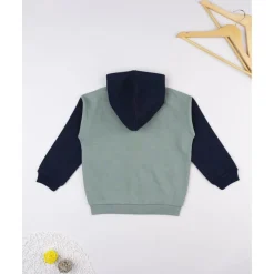 Sudadera niño azul/verde “Dinos” con capucha