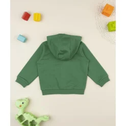 Sudadera niño verde dinosaurios con capucha