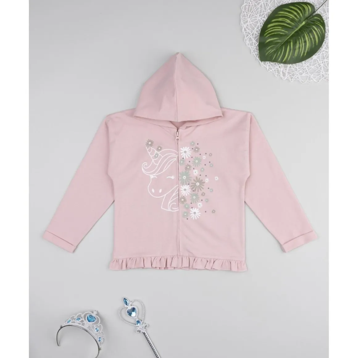Sudadera rosa niña unicornio