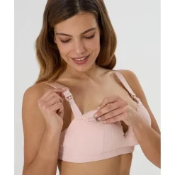 Sujetador de lactancia rosa con encaje