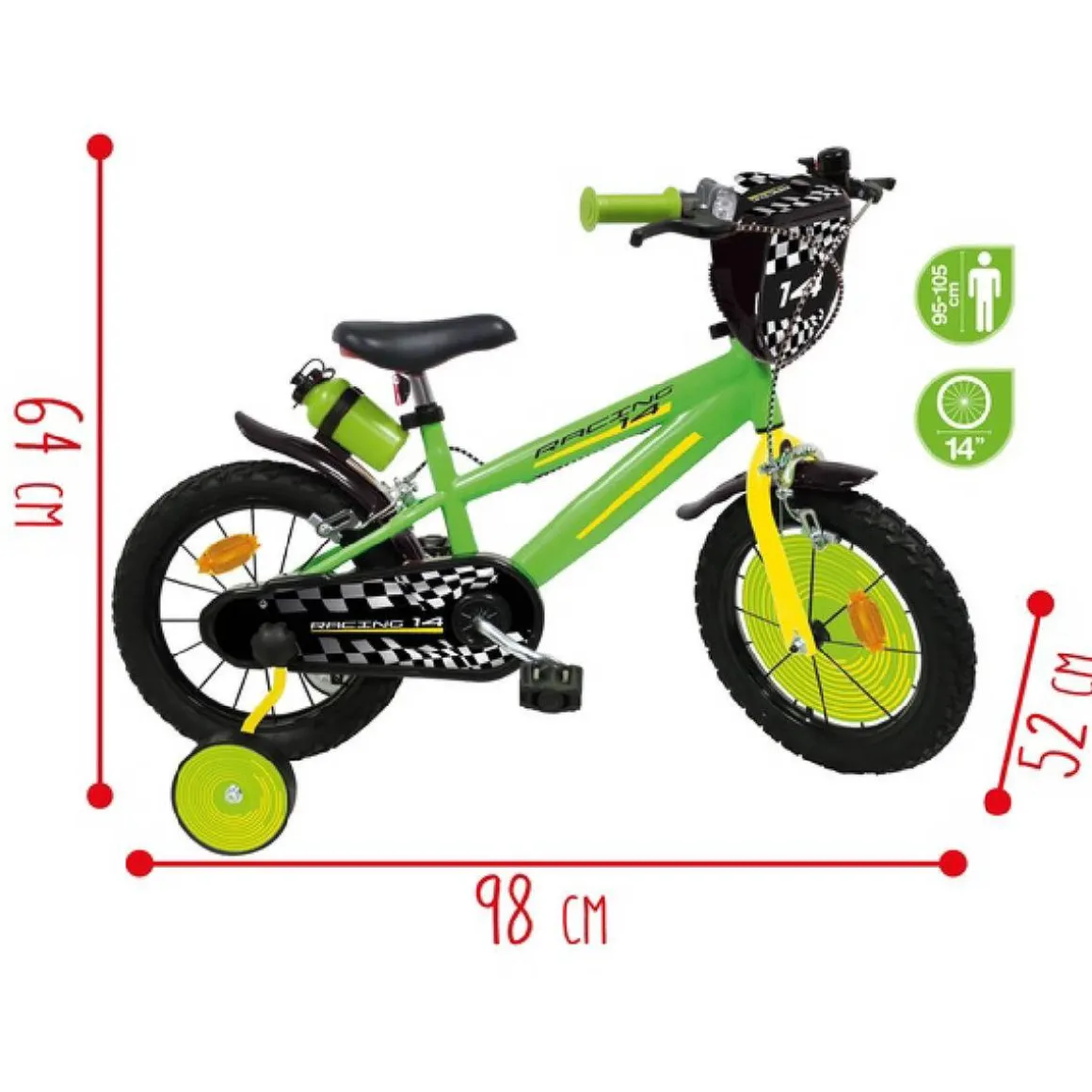 Sun & Sport - Bicicleta 14'' verde