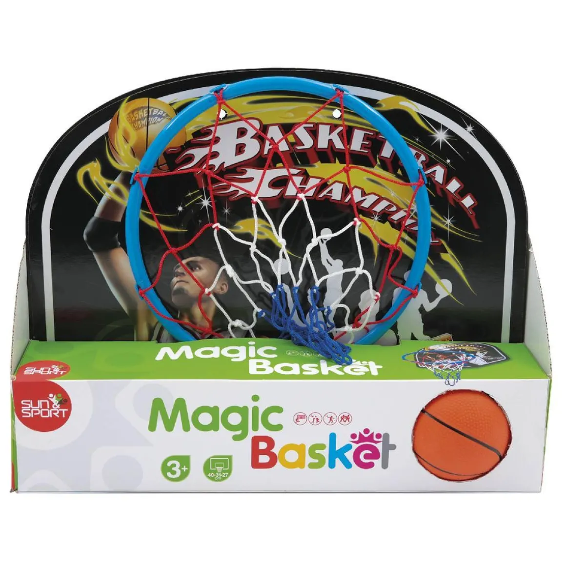 Sun & Sport - Canasta de baloncesto con pelota