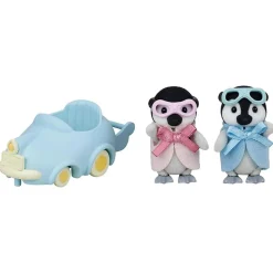 Sylvanian Families - Bebés pingüino: juego y conducción en casa de muñecas