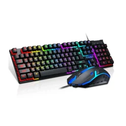 Teclado Gaming retroiluminado con ratón
