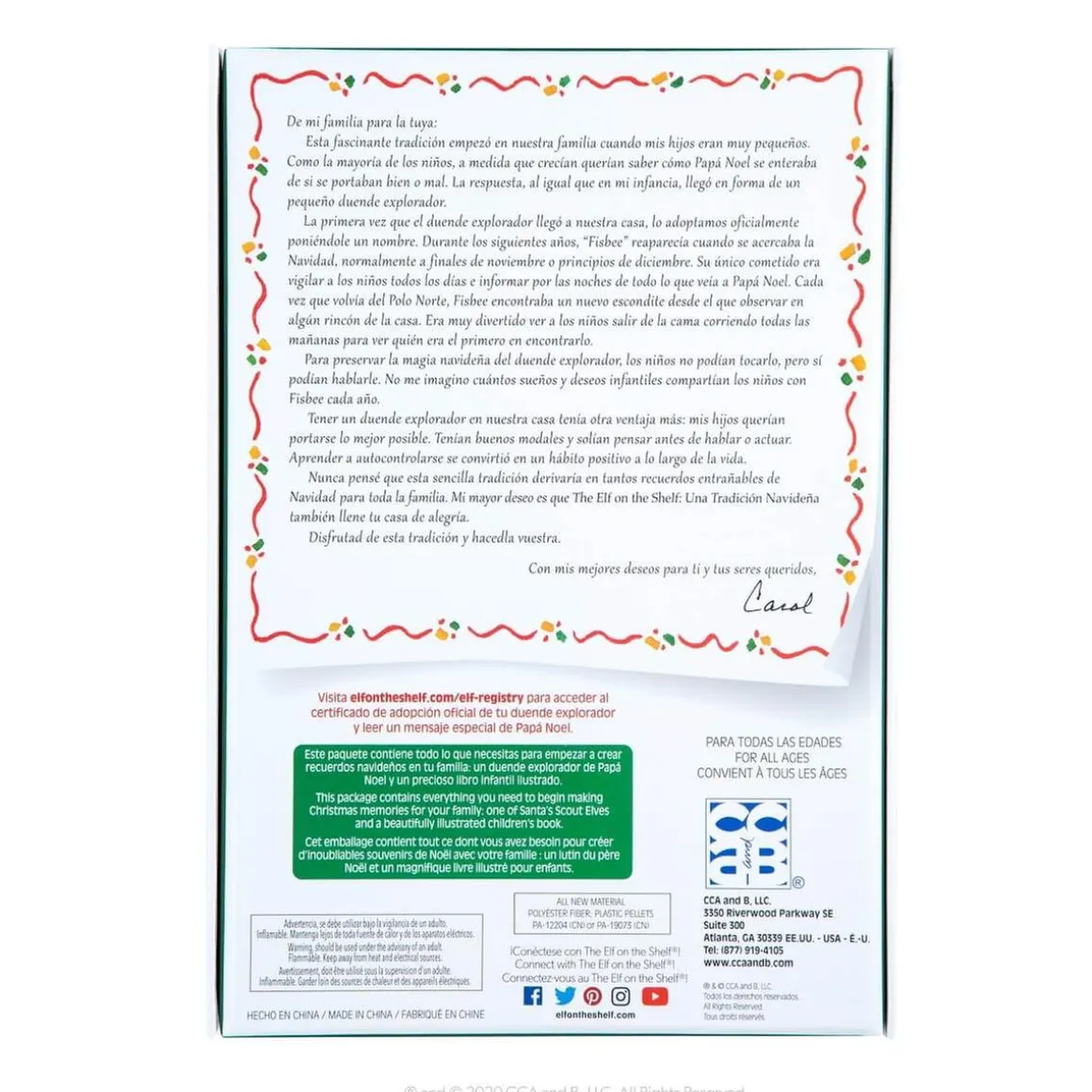 The Elf on The Shelf - Cuento y Muñeco Elf Chica