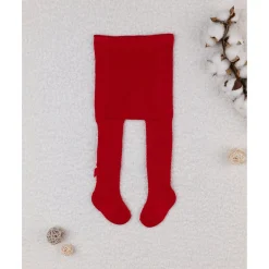 Tights rojas para niña con moñitos