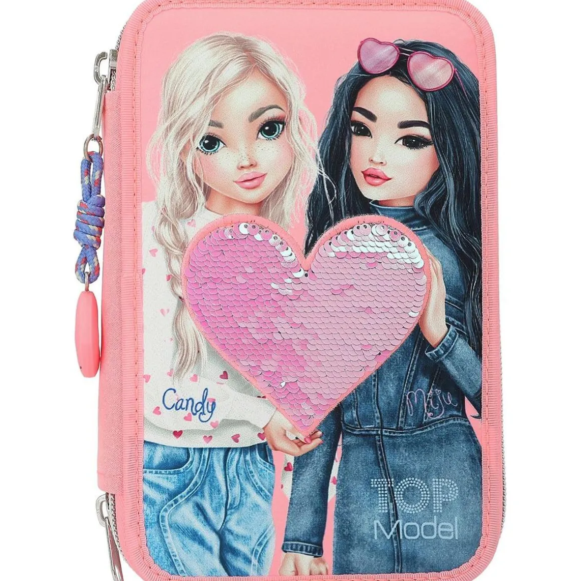 Top Model - Estuche triple con lentejuelas