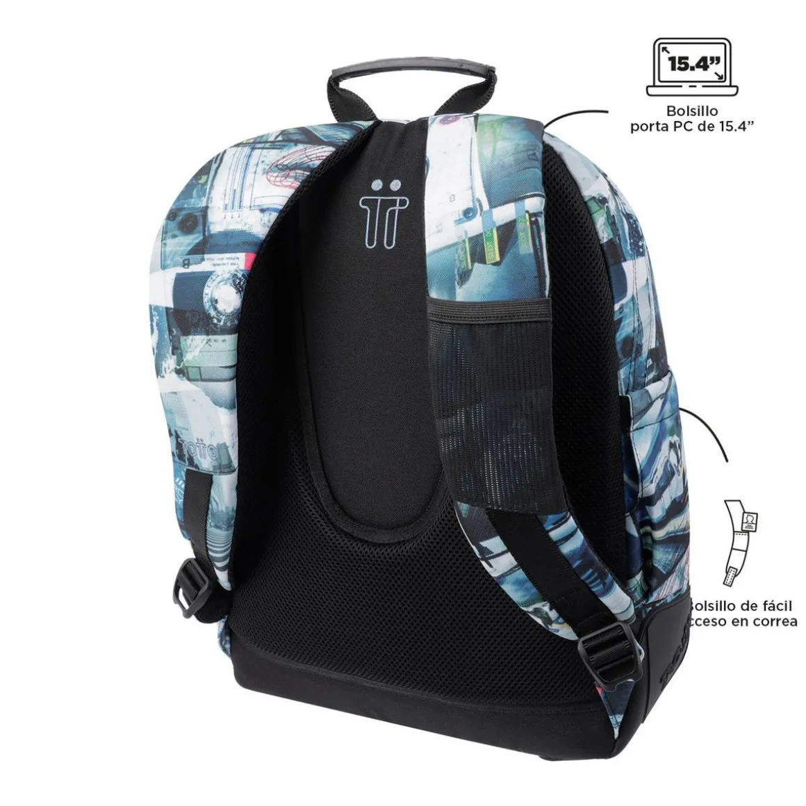 Totto - Mochila escolar postales y casetes Crayoles