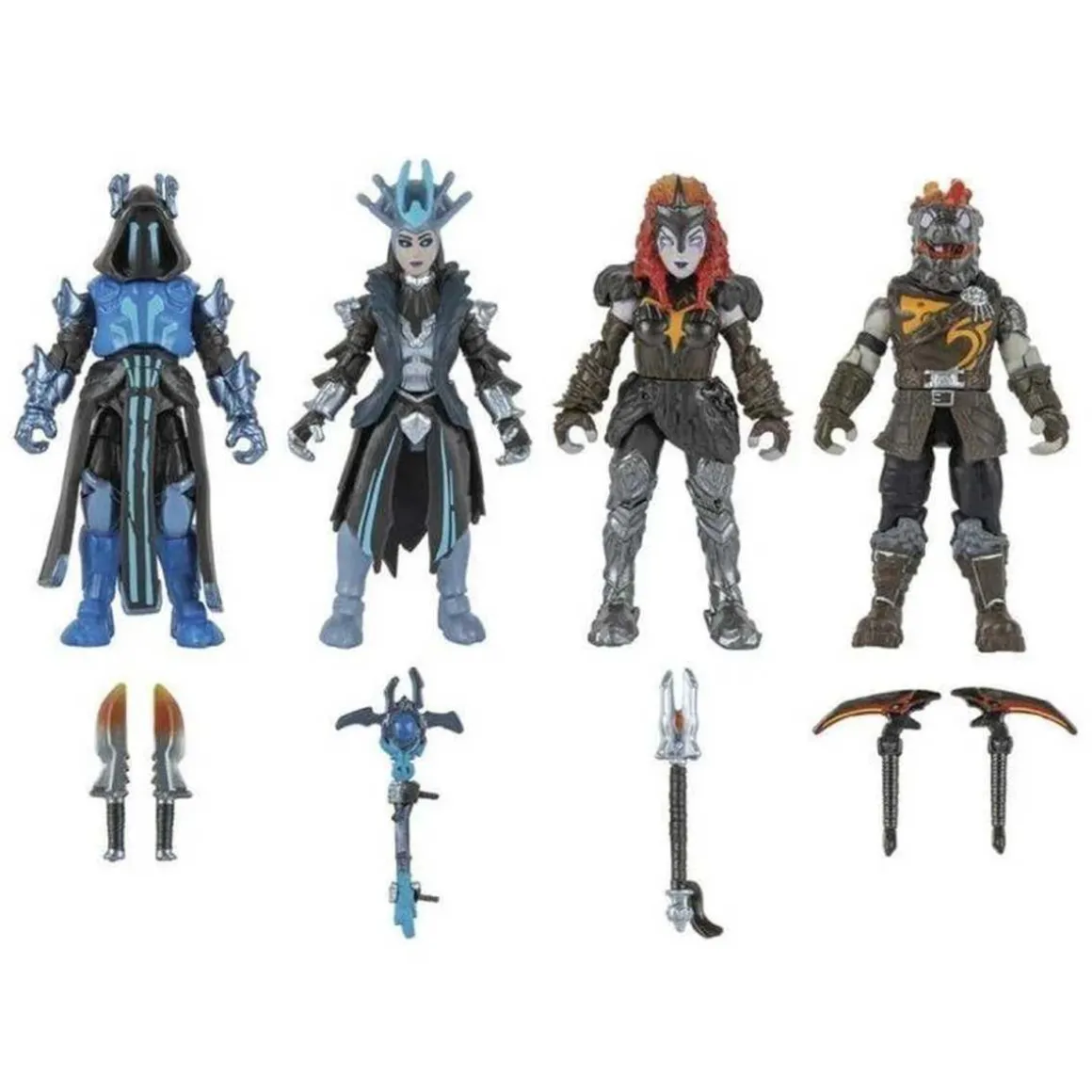 Toy Partner - Fortnite - Pack 4 figuras articuladas Micro Squad con herramientas 2.5 pulgadas ㅤ