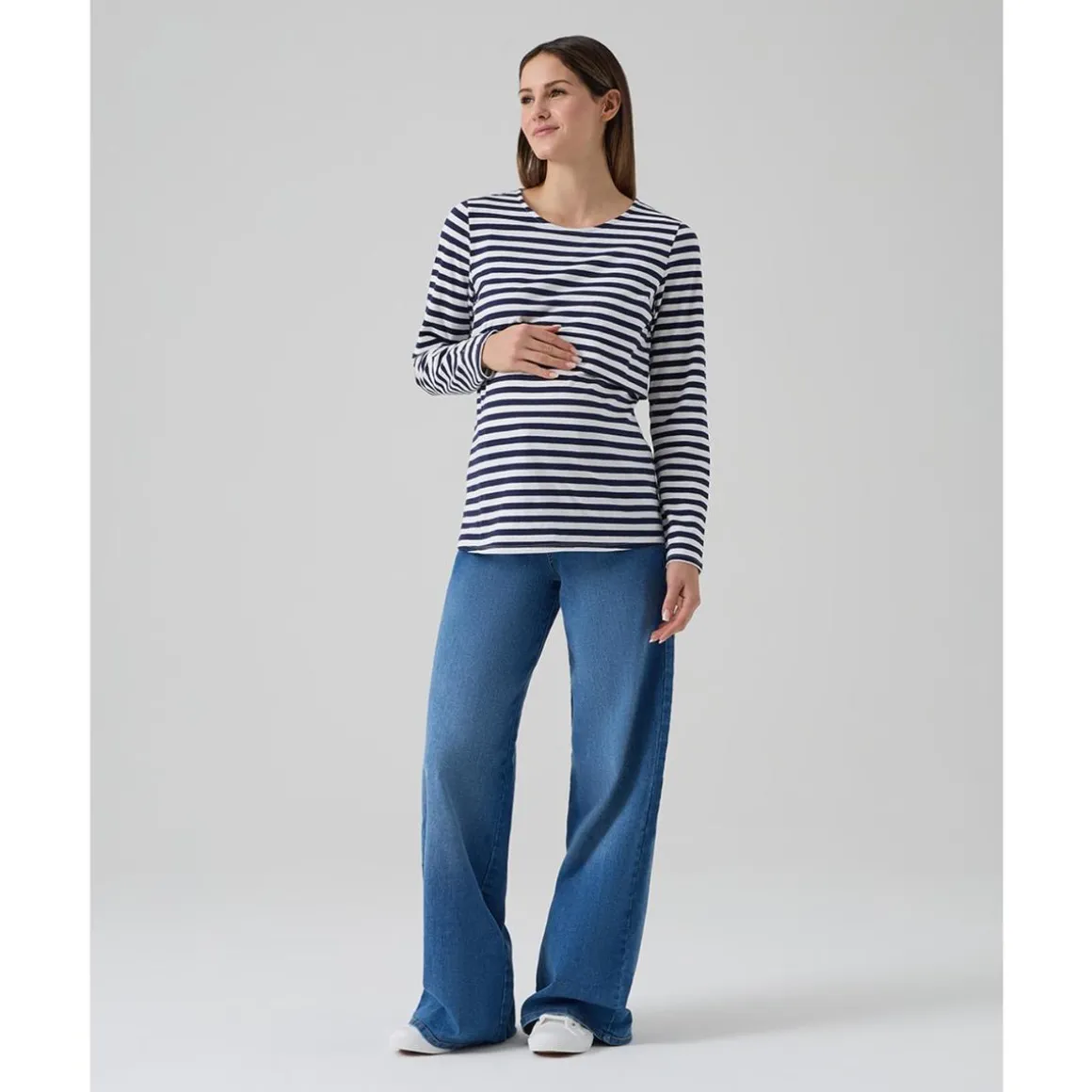 T-shirt de lactancia rayas blancas y azules