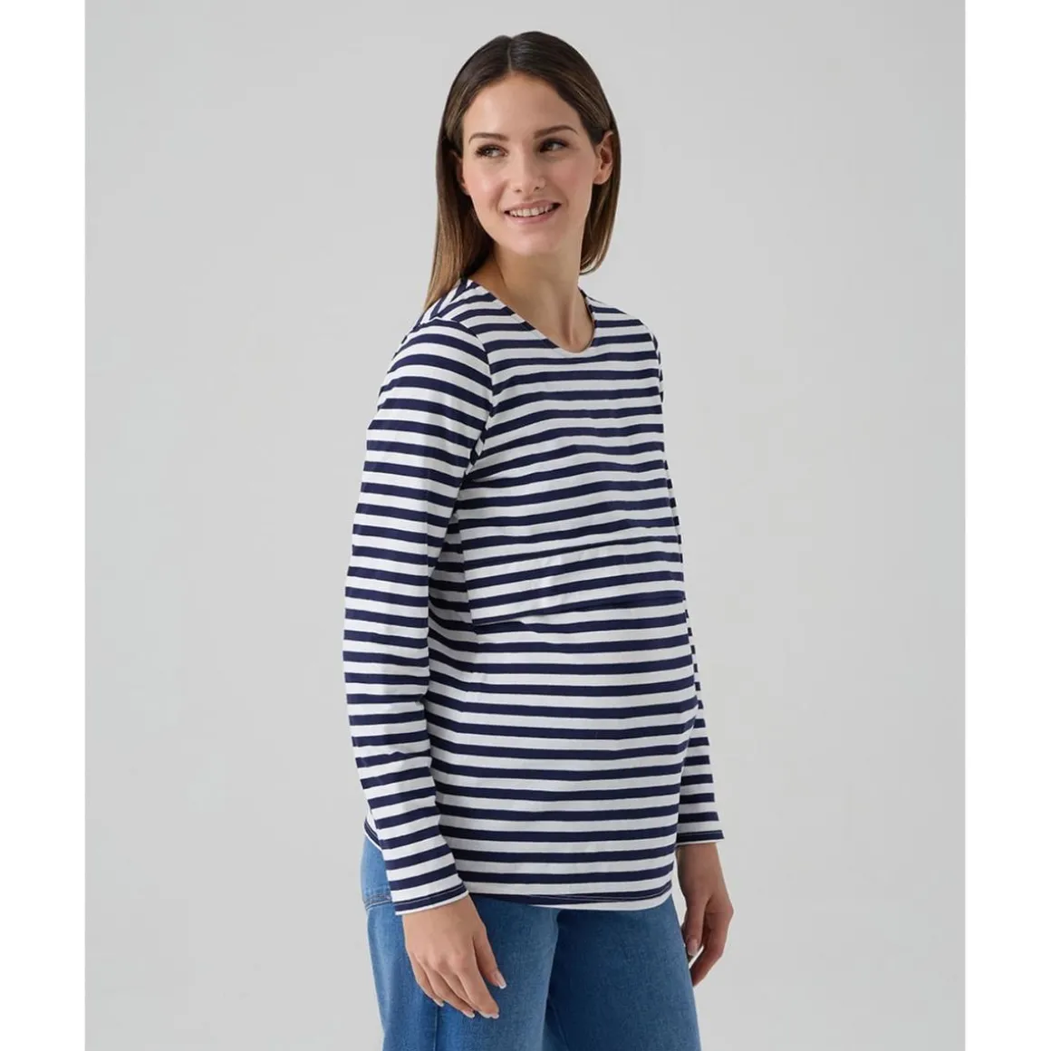 T-shirt de lactancia rayas blancas y azules