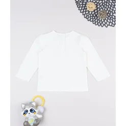 T-shirt niña blanca estampado mapache