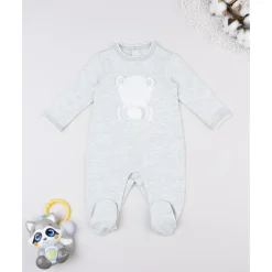 Tutina bebé gris con estampado