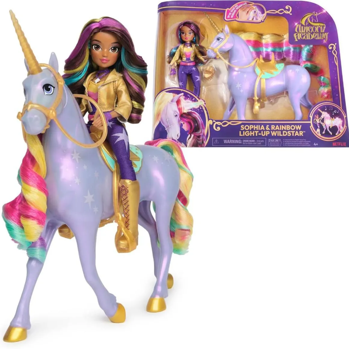 Unicorn Academy - Sophia y Wildstar con luz mágica
