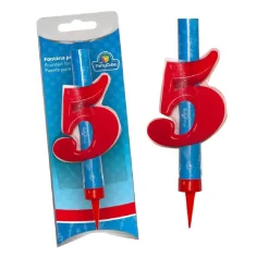 Vela pirotécnica con número 5