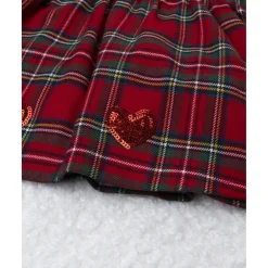 Vestido niña tartán rojo con culotte a juego