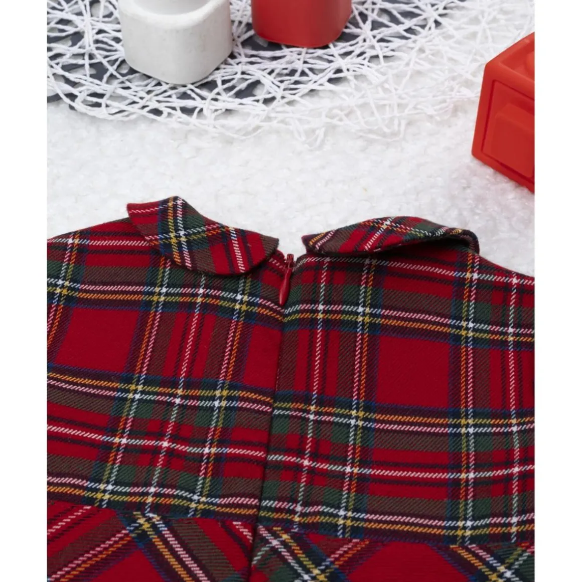 Vestido niña tartán rojo con culotte a juego